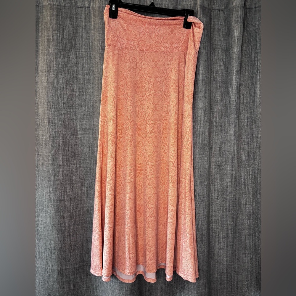 LuLaRoe Peach Lace‎ Maxi Skirt